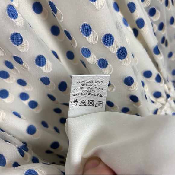 Lovers + Friends Blue & White polka Dot Stretchy Dress EUC SZM - Picture 5 of 7